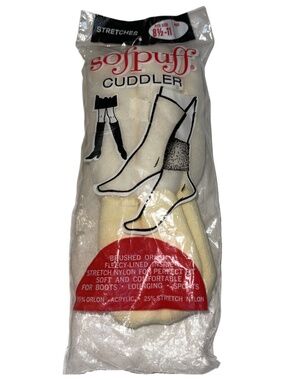 Vintage Sofpuff Cuddler Stretchy Soft Fleece Lined Socks Made in USA New Womens